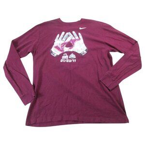 Texas State Bobcats Shirt Men XL Burgundy Nike NCAA Football Sports Standard Fit